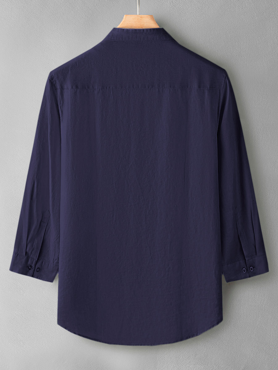 Dark Blue Color Cotton Men's Shirt