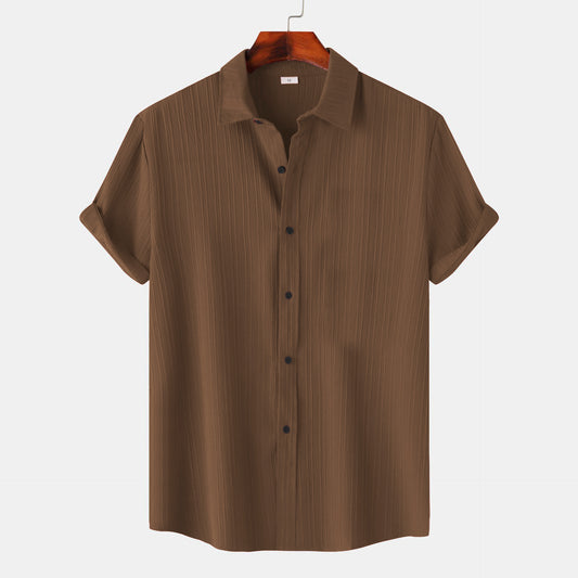Brown colour lining structured shirt