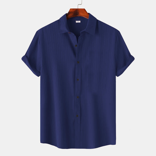 Dark blue colour lining structured shirt