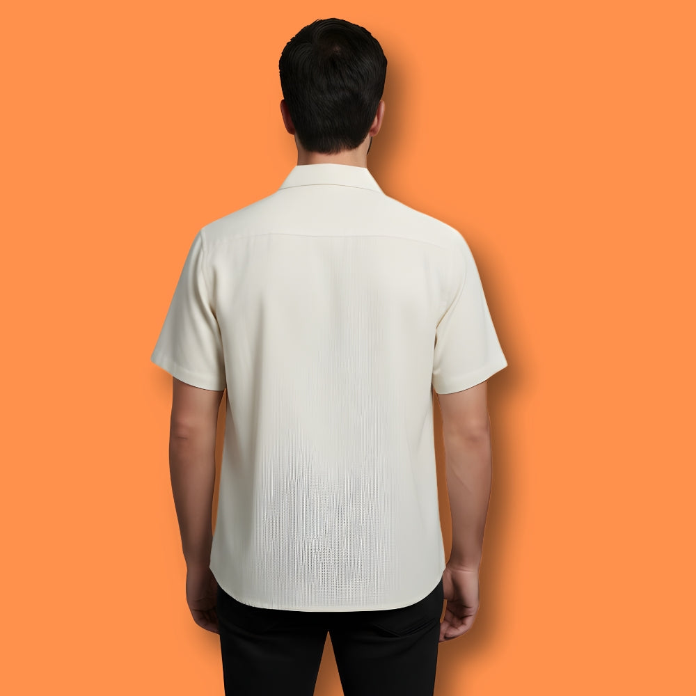 Grey Tint Color Bold Embroidered Tree Design Shirt