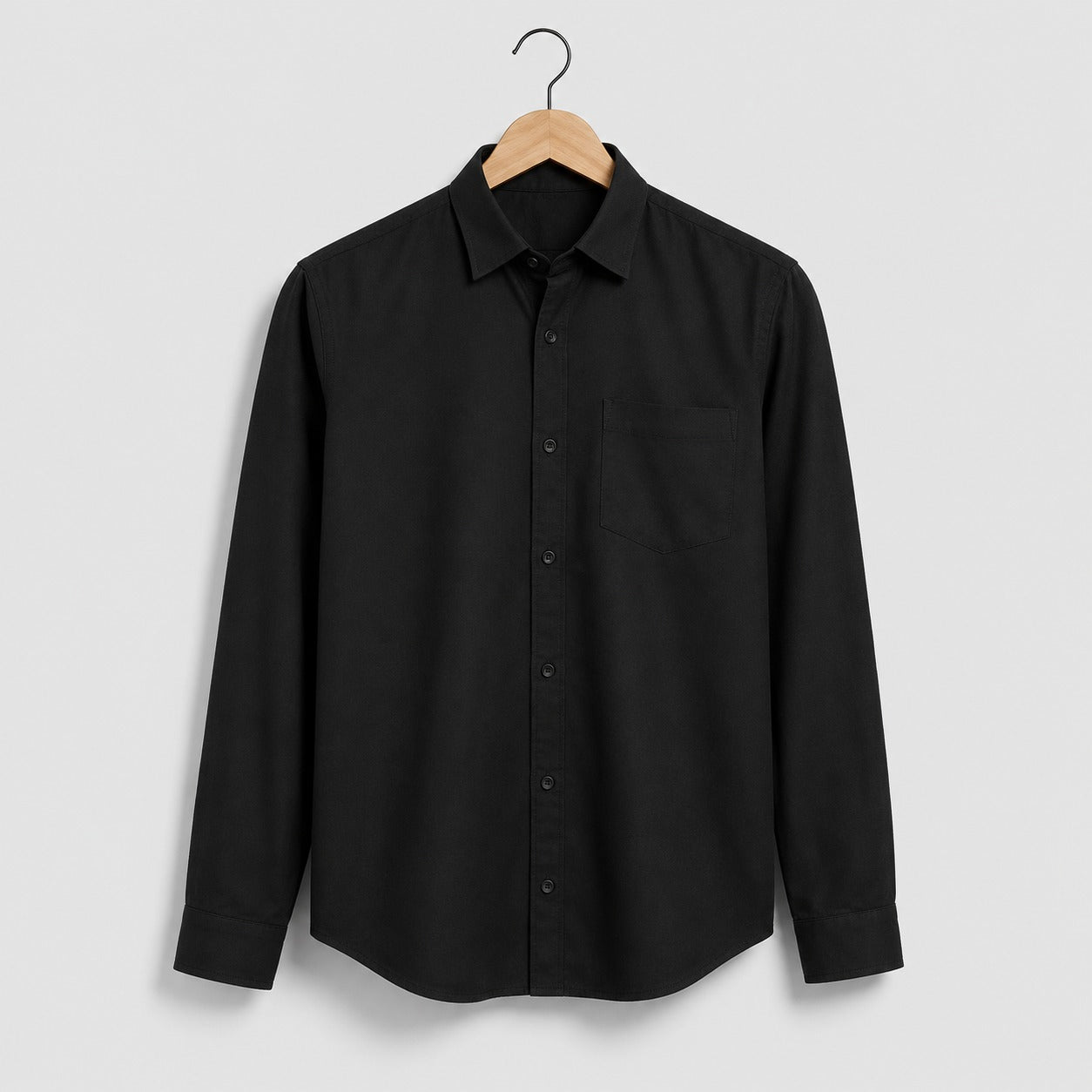 Black Full Sleeve Cotton Men's Shirt