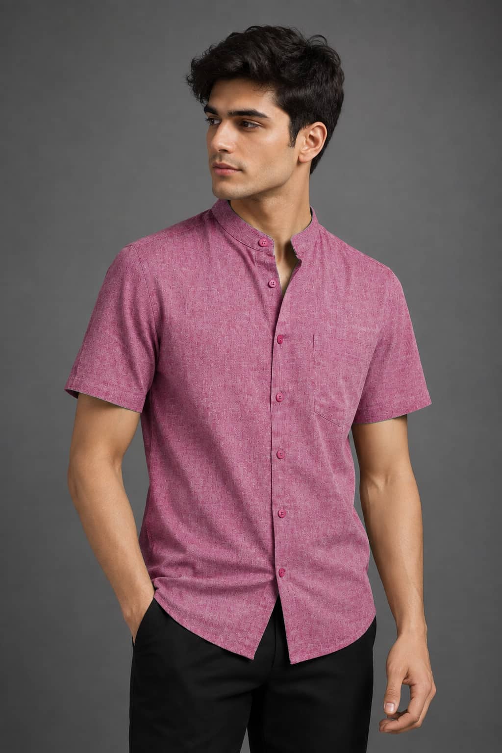 Dusty Rose Color Pure Cotton Men's Shirt