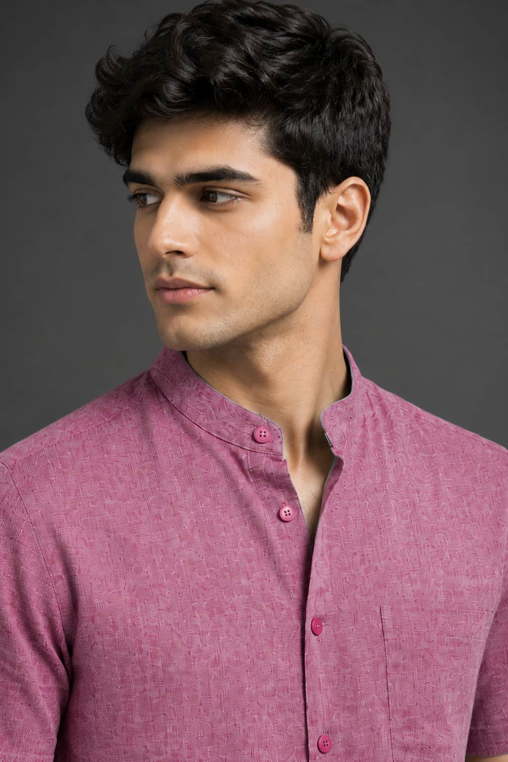 Dusty Rose Color Pure Cotton Men's Shirt