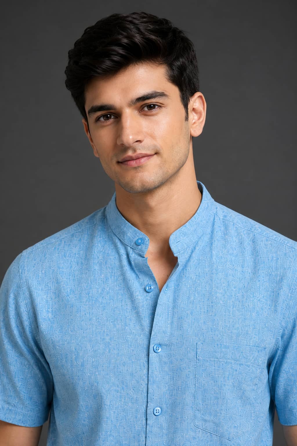 Powder Blue Color Pure Cotton Men's Shirt