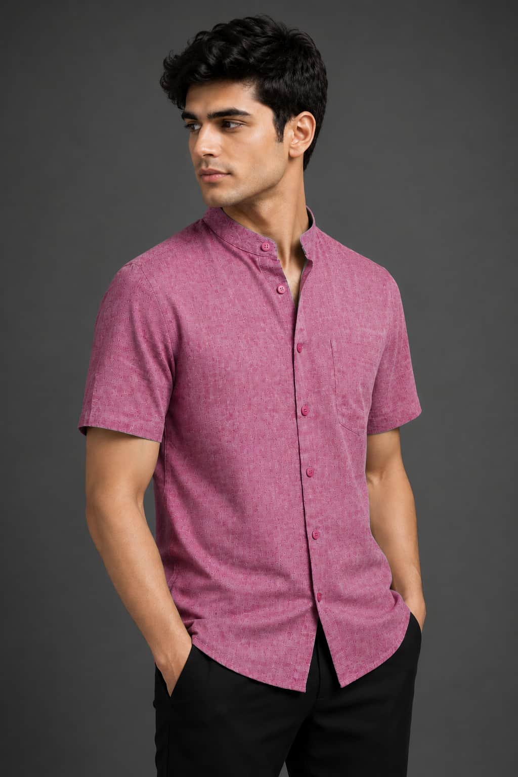 Dusty Rose Color Pure Cotton Men's Shirt