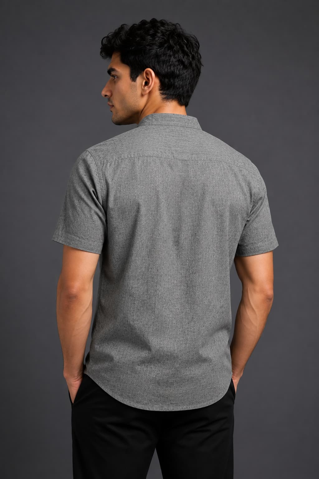 Charcoal Grey Color Pure Cotton  Men's Shirt