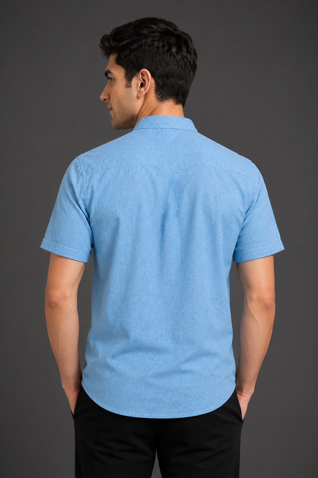 Powder Blue Color Pure Cotton Men's Shirt
