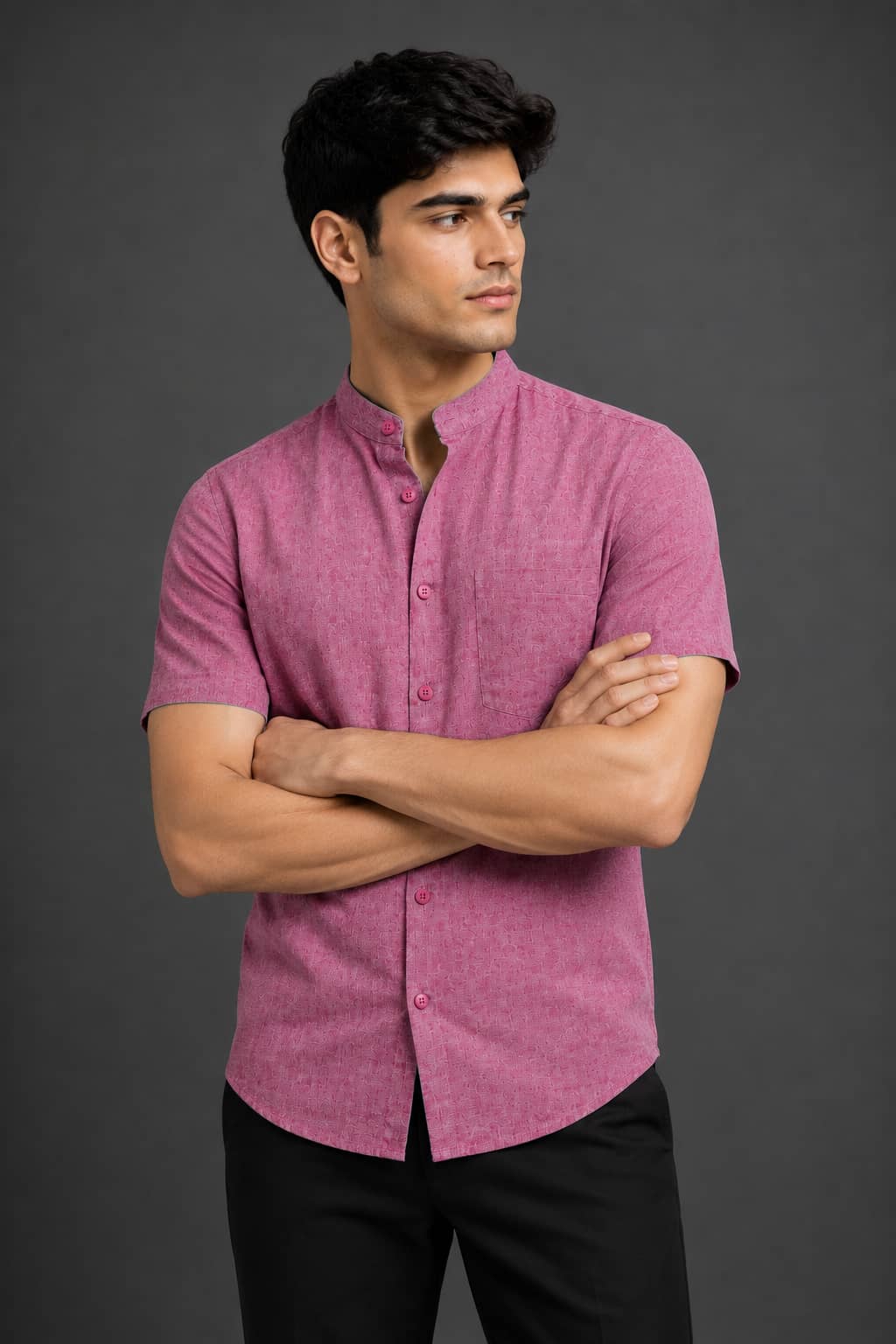 Dusty Rose Color Pure Cotton Men's Shirt