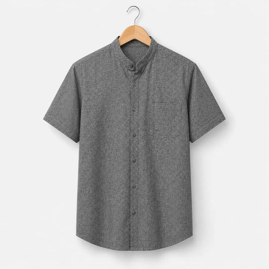 Charcoal Grey Color Pure Cotton  Men's Shirt