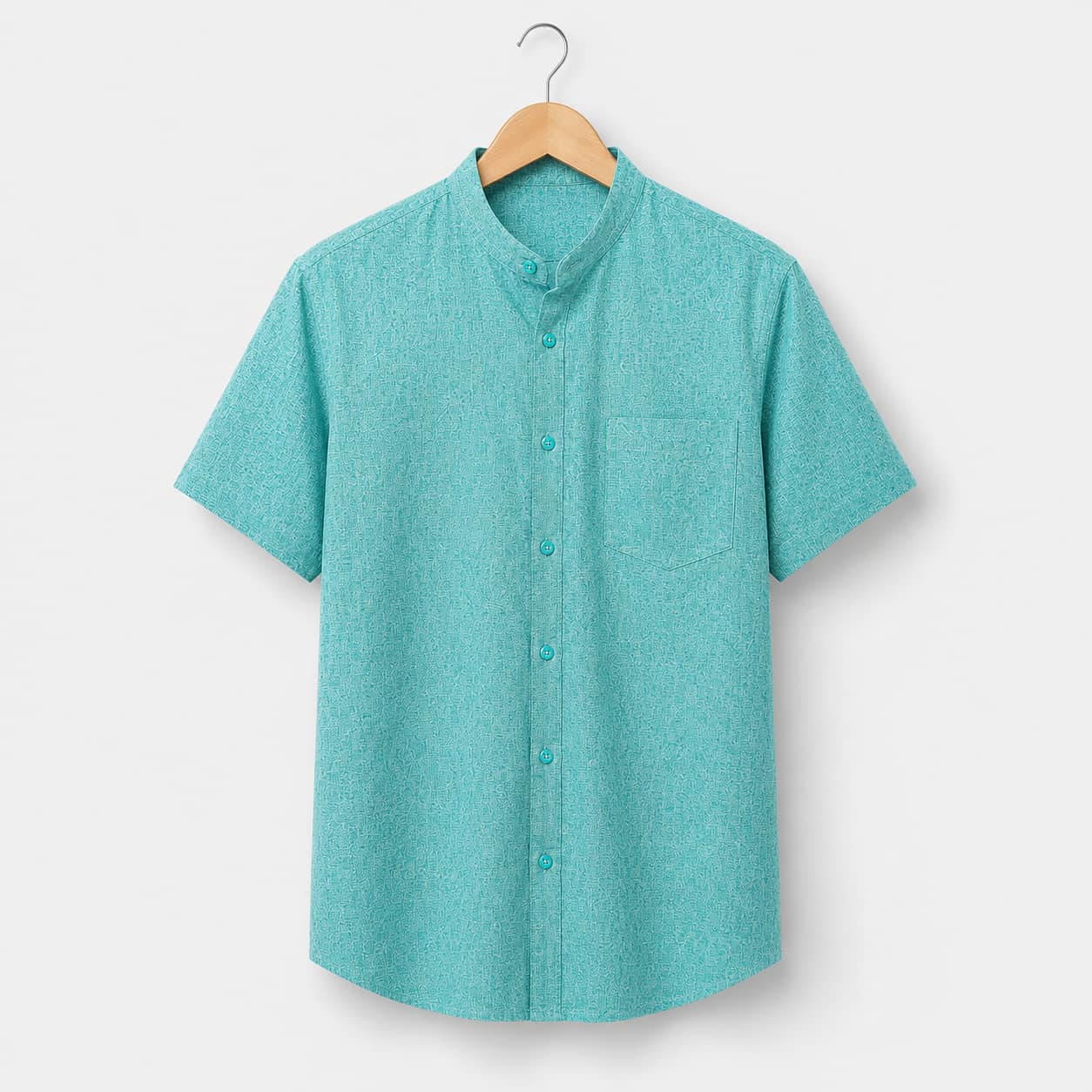 Aqua Teal Color Pure Cotton Men's Shirt