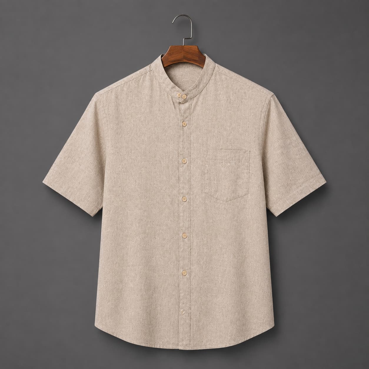 Beige Color Pure Cotton Men's shirt