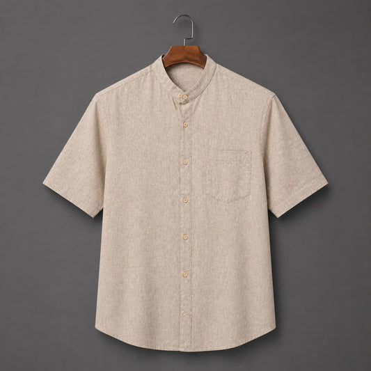 Beige Color Pure Cotton Men's shirt