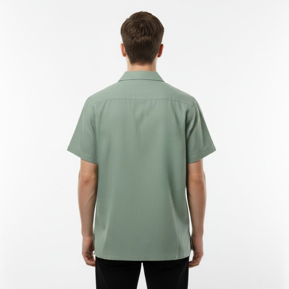 Mountain Mist Color Embroidery Linen Shirt