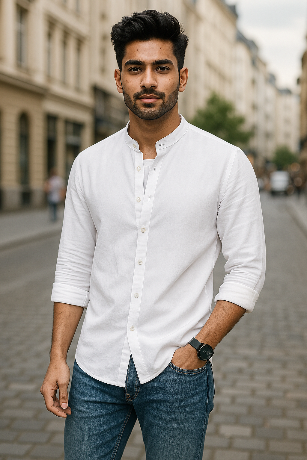 White Color Cotton Men's Shirt