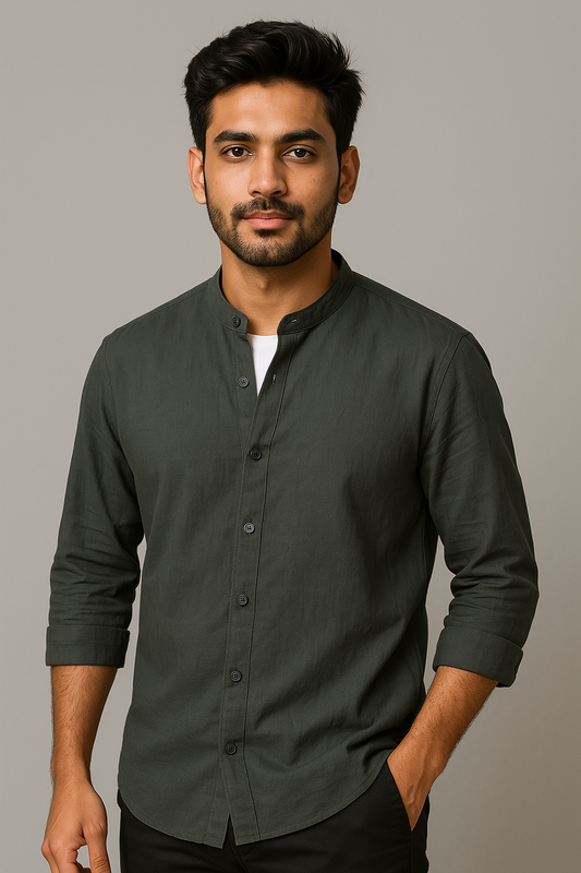 Vampire Grey Color Cotton Men's Shirt