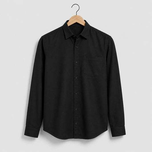 Black Full Sleeve Cotton Men's Shirt