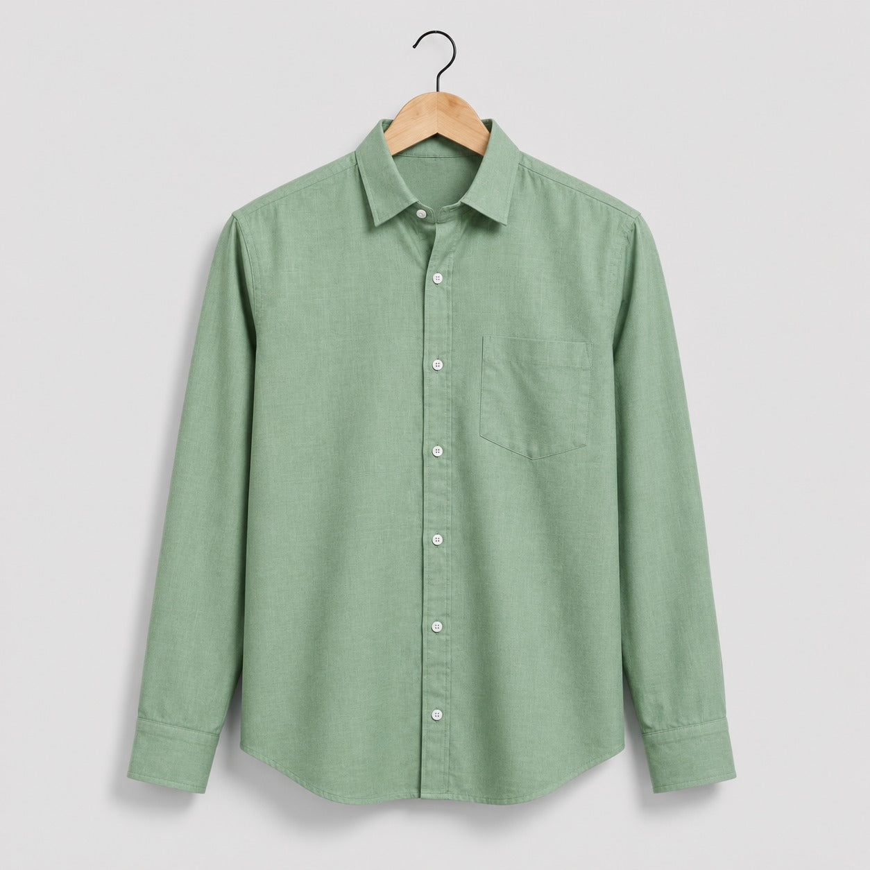 Olive Green Full Sleeve Cotton Men's Shirt