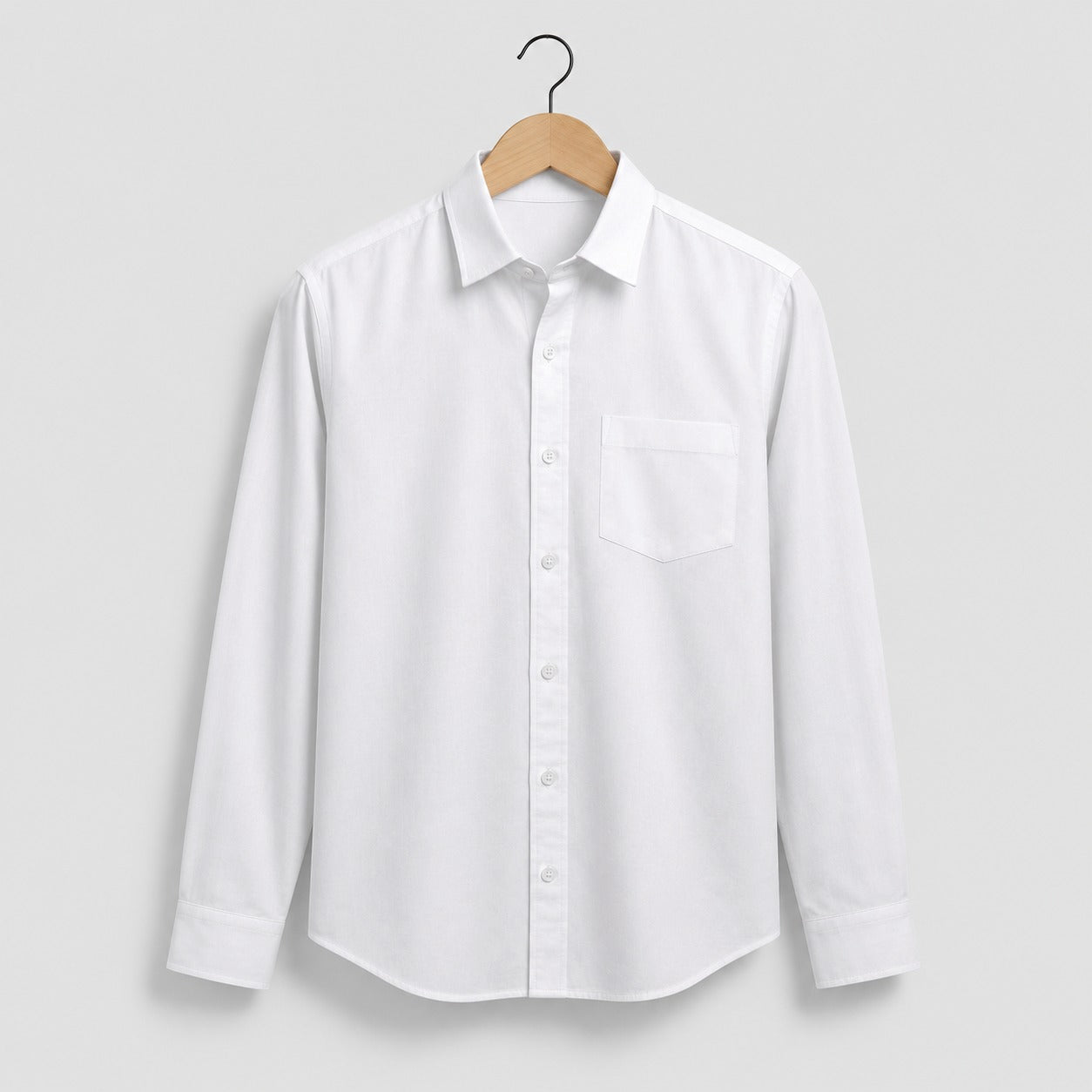 White Full Sleeve Cotton Men's Shirt