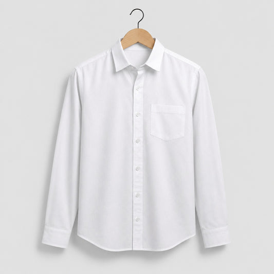 White Full Sleeve Cotton Men's Shirt
